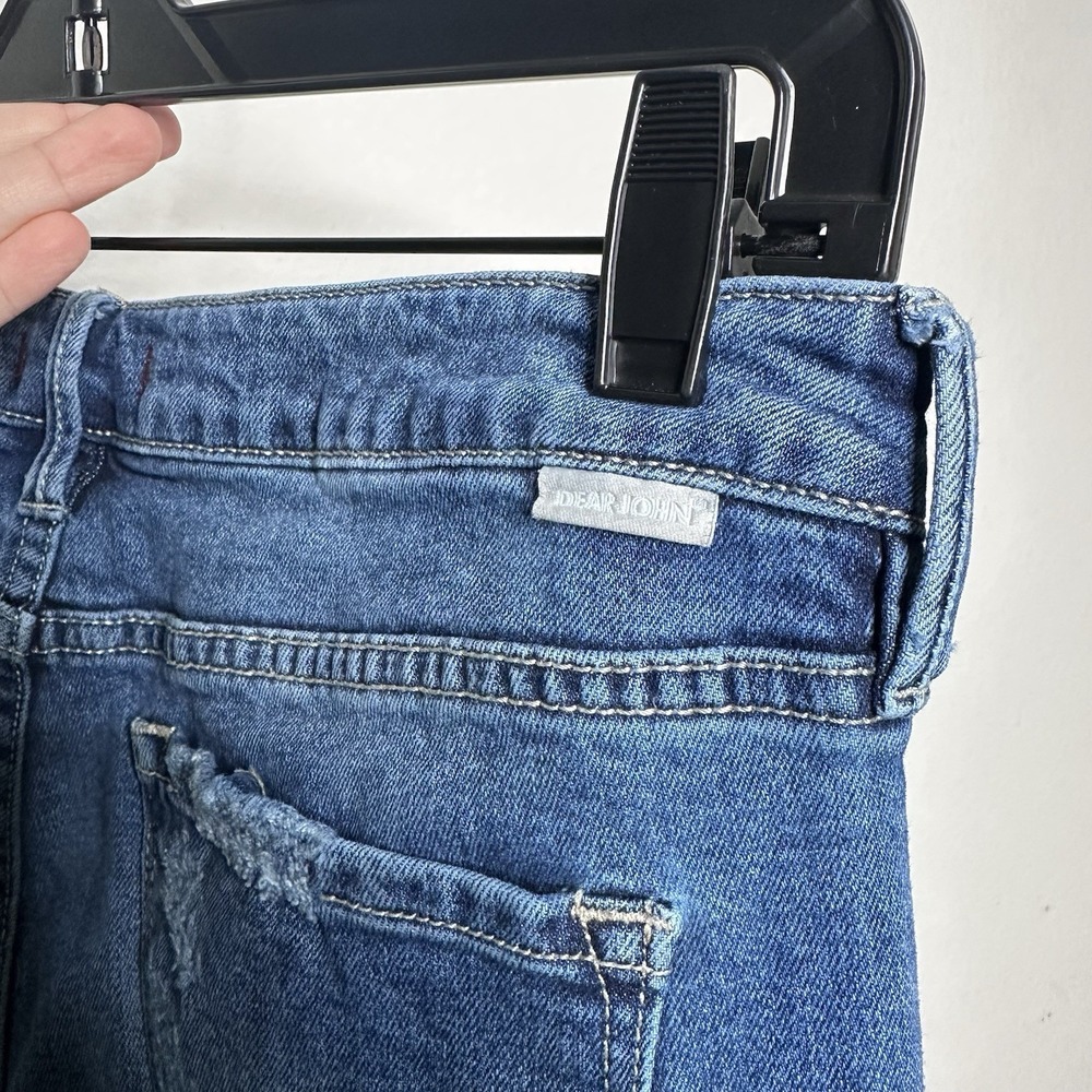 Dear John Rosie Flare Jeans Women's Size 30 Medium Wash Distressed Stretch Denim - Picture 7 of 13